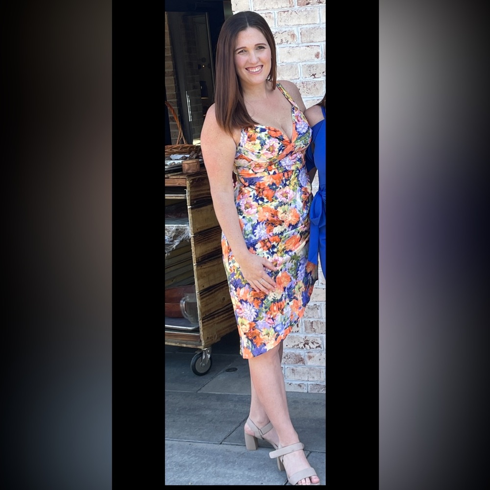 Asymmetric Hem Floral Midi Dress